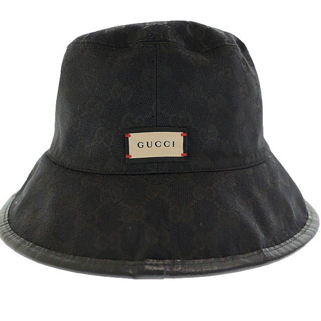 Gucci GG Plaid Reversible Bucket Hat Black White
