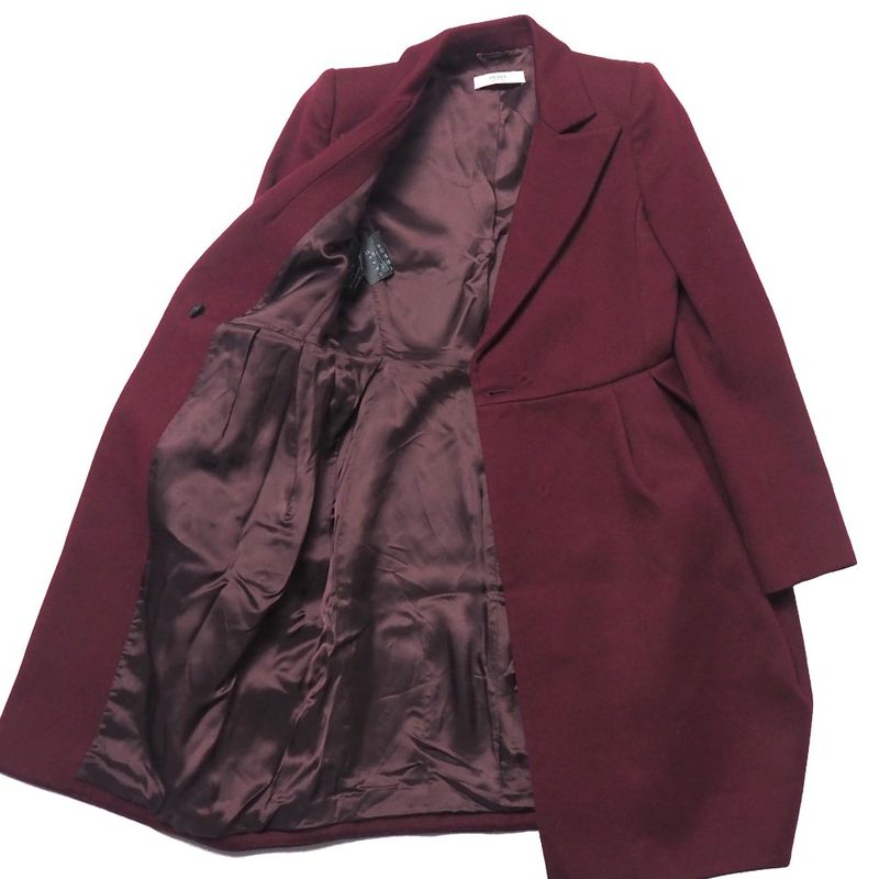 Prada Coat 38 Tucked Chesterfield Wool Long