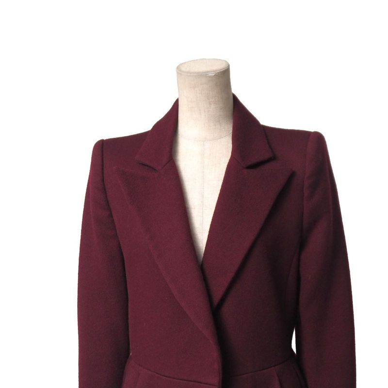 Prada Coat 38 Tucked Chesterfield Wool Long