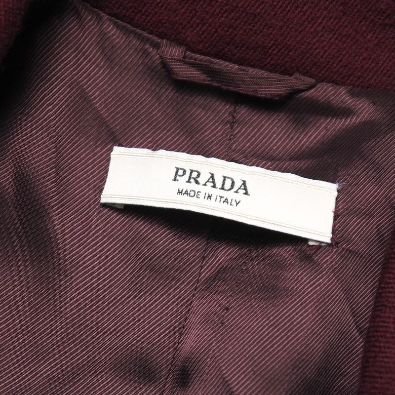 Prada Coat 38 Tucked Chesterfield Wool Long