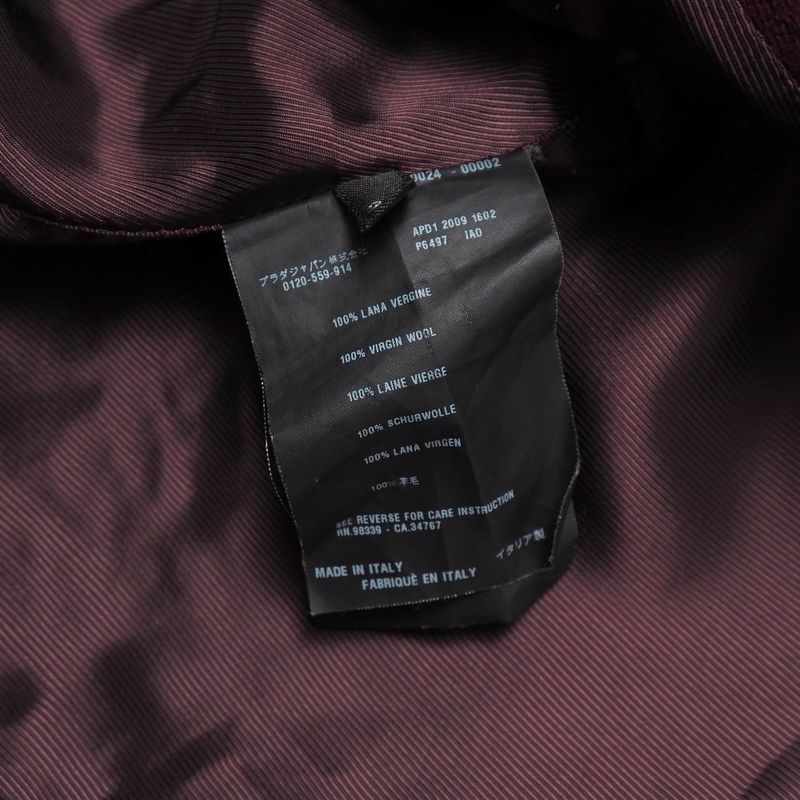 Prada Coat 38 Tucked Chesterfield Wool Long