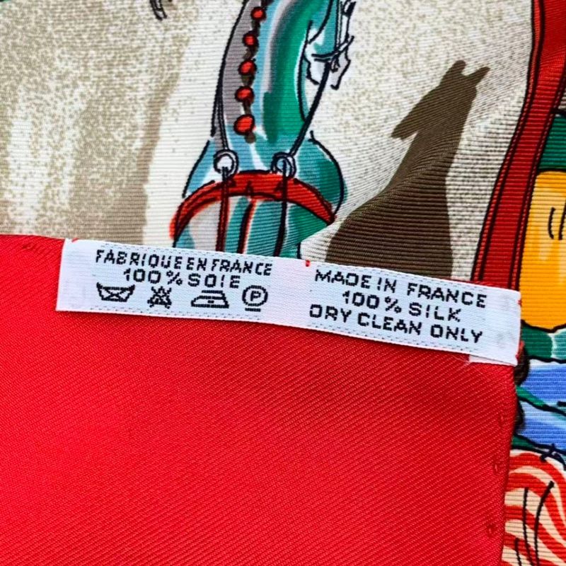 Hermes Carre 90 Cirque Molier Scarf Silk Red