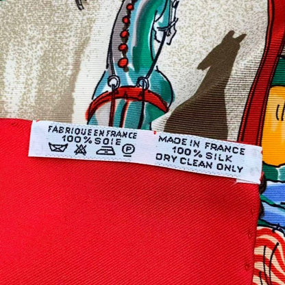 Hermes Carre 90 Cirque Molier Scarf Silk Red