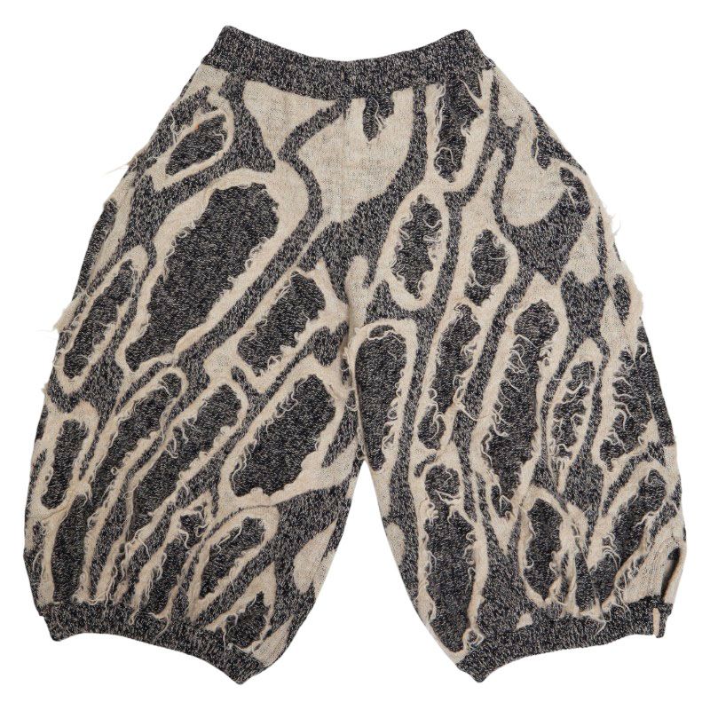 Louis Vuitton Knit Bermuda Pants M Gray Off White Wool Linen Alpaca