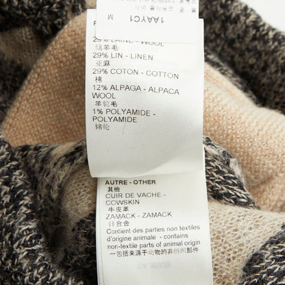 Louis Vuitton Knit Bermuda Pants M Gray Off White Wool Linen Alpaca