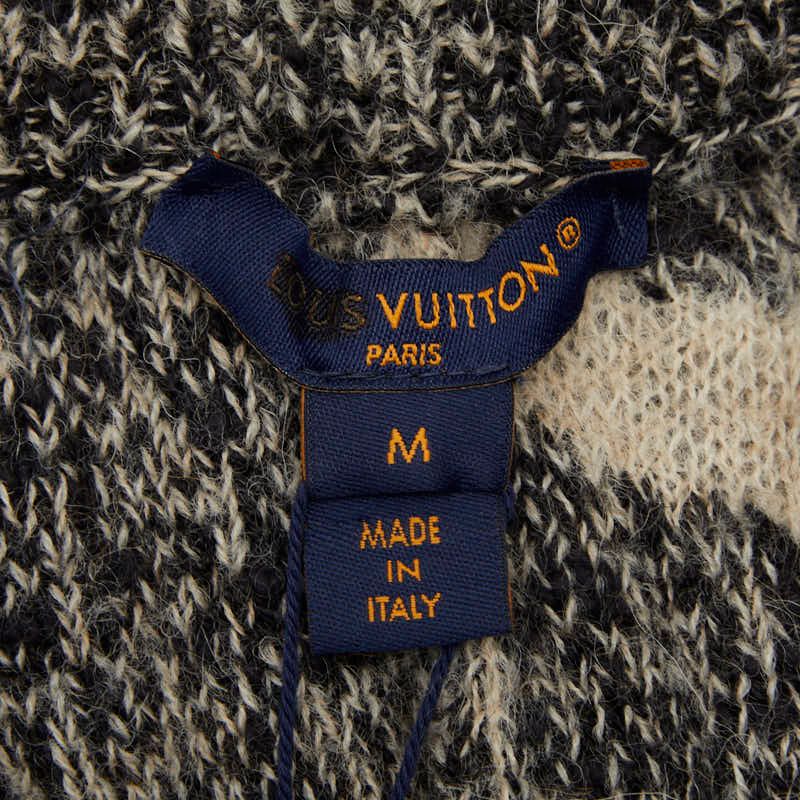 Louis Vuitton Knit Bermuda Pants M Gray Off White Wool Linen Alpaca