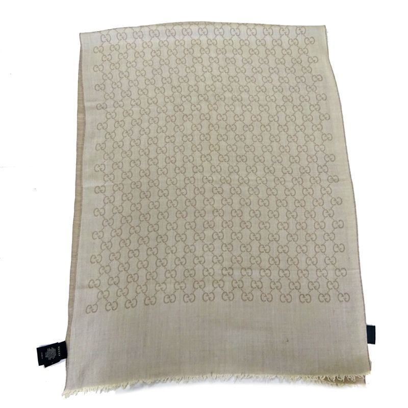 Gucci Scarf Silk Beige