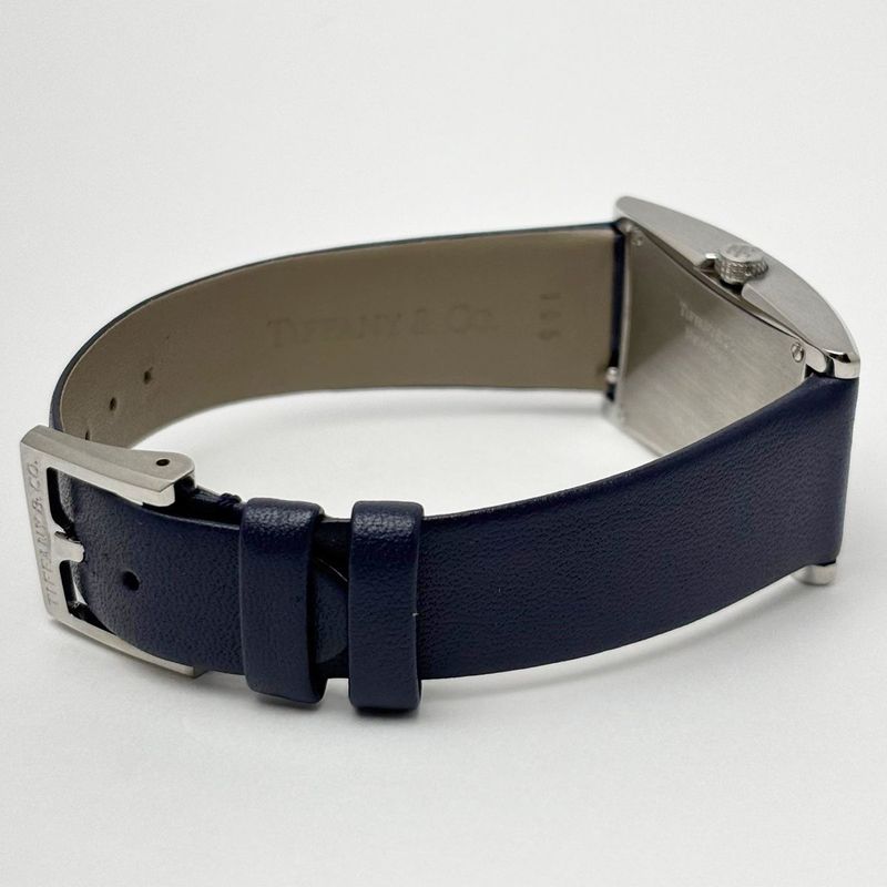 Tiffany & Co Watch Quartz East West Mini Navy Silver