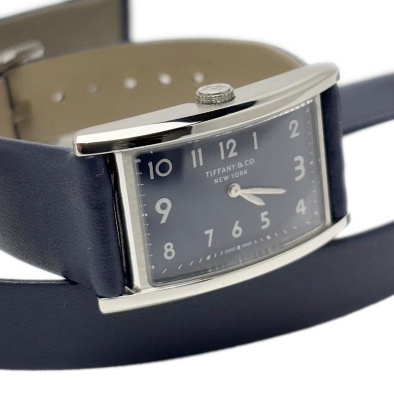Tiffany & Co Watch Quartz East West Mini Navy Silver