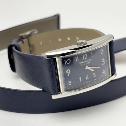 Tiffany & Co Watch Quartz East West Mini Navy Silver
