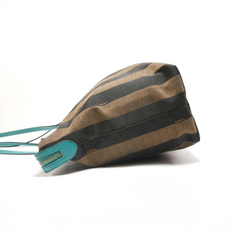 Fendi Shoulder Bag Pecan Canvas Leather