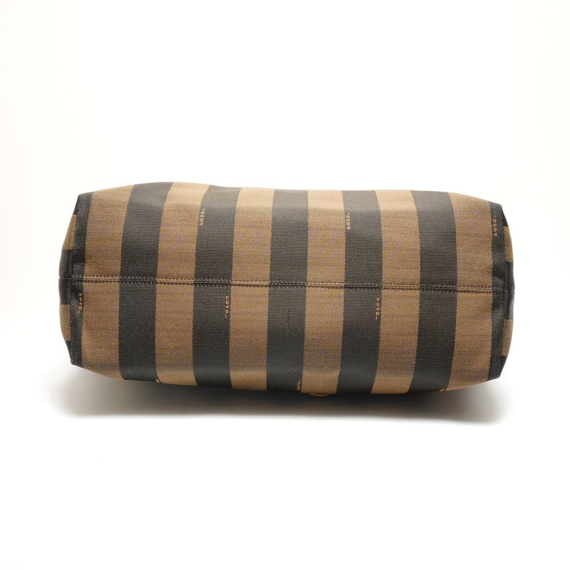 Fendi Shoulder Bag Pecan Canvas Leather