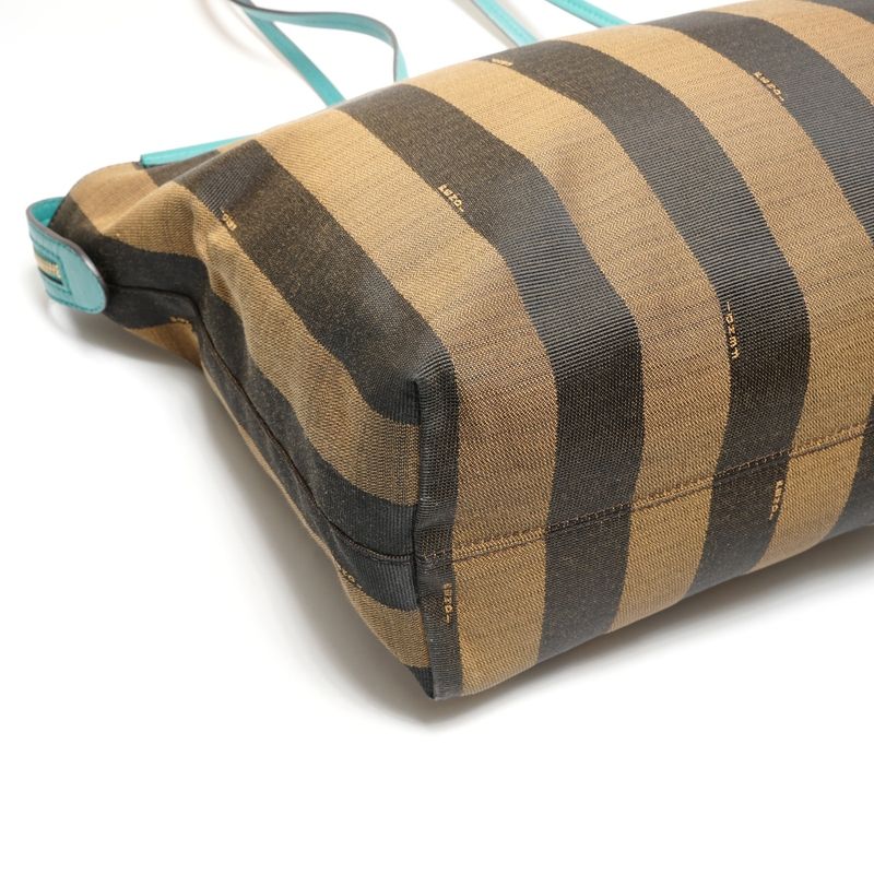 Fendi Shoulder Bag Pecan Canvas Leather