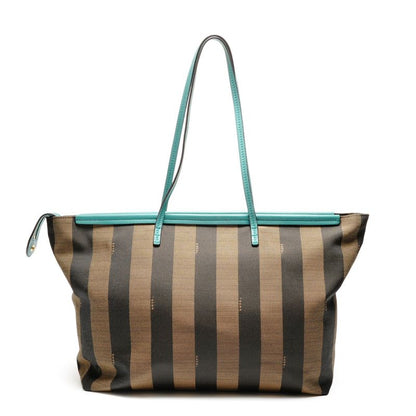 Fendi Shoulder Bag Pecan Canvas Leather