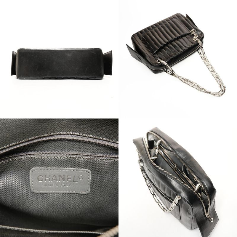 Chanel Shoulder Bag Lambskin Chain Torn Inside