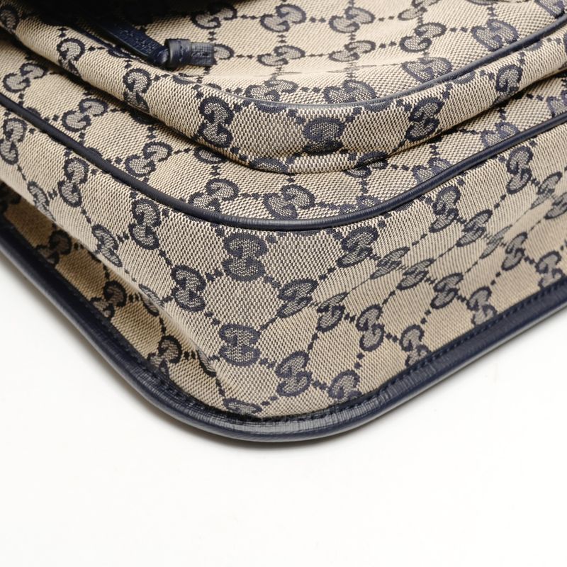Gucci Shoulder Bag GG Canvas Navy