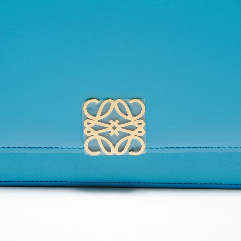 Loewe Shoulder Bag Goya Leather Turquoise Blue