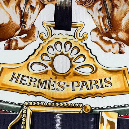 Hermes Carre 90 Chevaux de Trait Horse Silk Scarf Red
