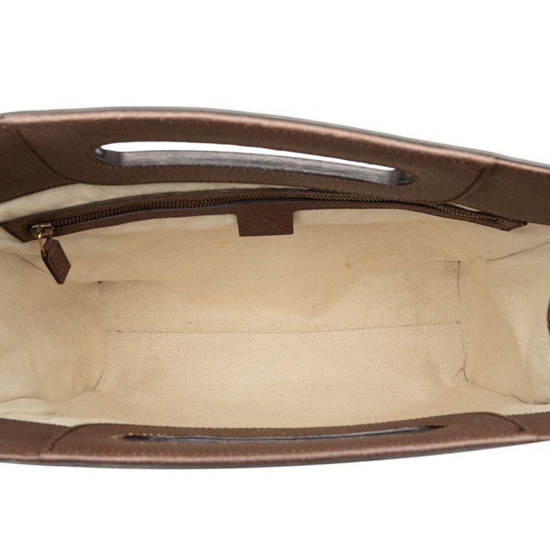 Gucci GG Supreme Shoulder Bag Tote Beige Brown Leather