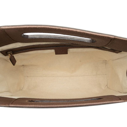 Gucci GG Supreme Shoulder Bag Tote Beige Brown Leather