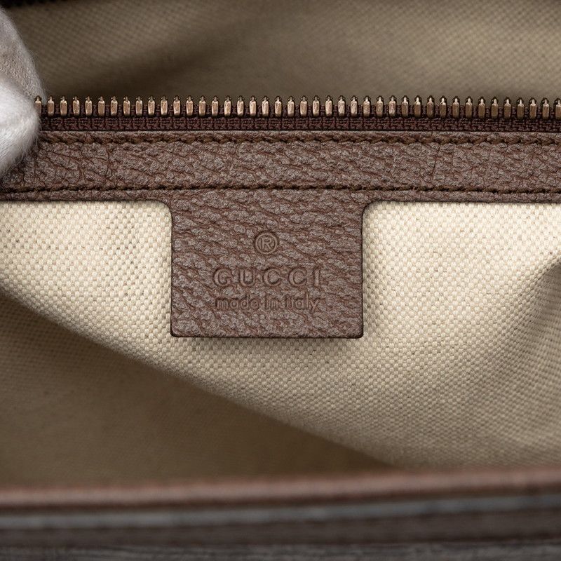 Gucci GG Supreme Shoulder Bag Tote Beige Brown Leather