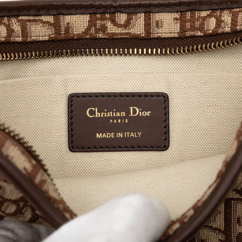 Dior Oblique Quake Brown Beige Canvas Leather
