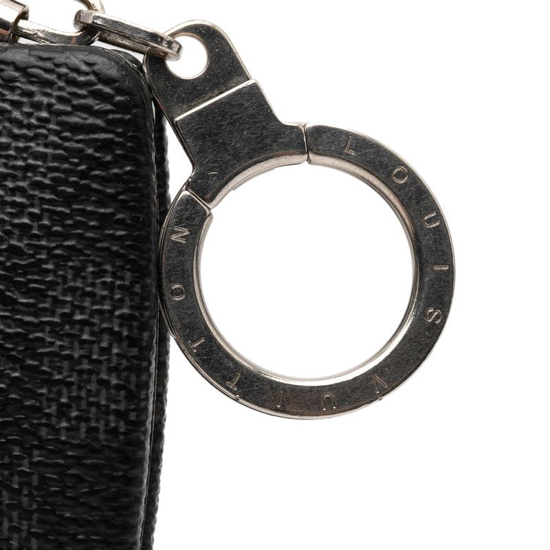 Louis Vuitton Damier Graphite Astropillar Key Ring Charm Black Silver