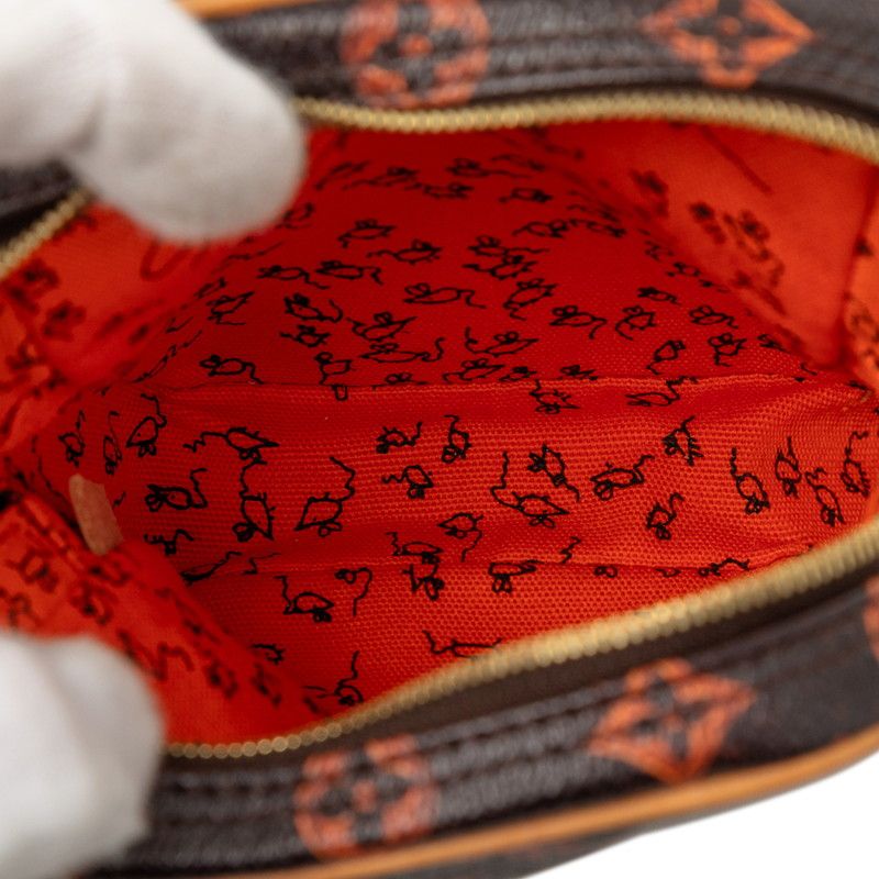 Louis Vuitton Monogram Panum Set Dark Brown Orange Leather