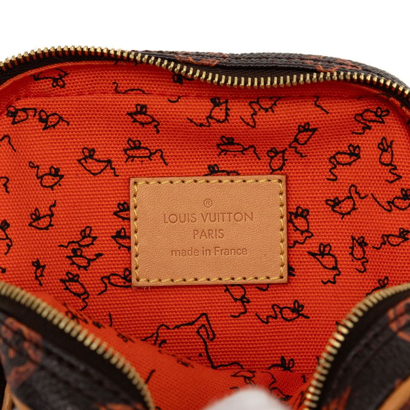 Louis Vuitton Monogram Panum Set Dark Brown Orange Leather