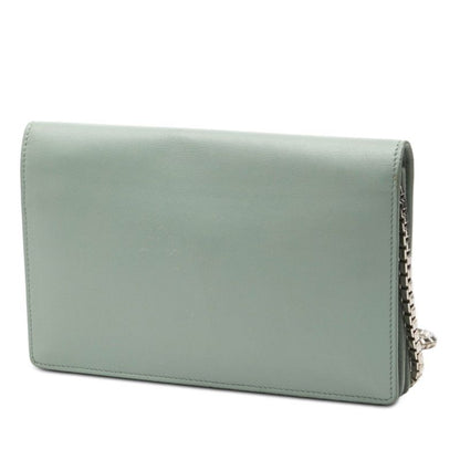 Balenciaga Chain Shoulder Bag Wallet Blue Leather