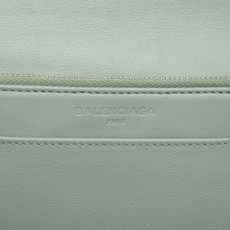 Balenciaga Chain Shoulder Bag Wallet Blue Leather