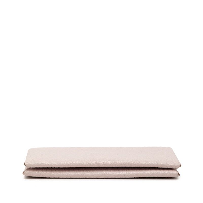 Hermes Calvi Card Case Business Card Holder Mauvepere Pink Chevre Misole