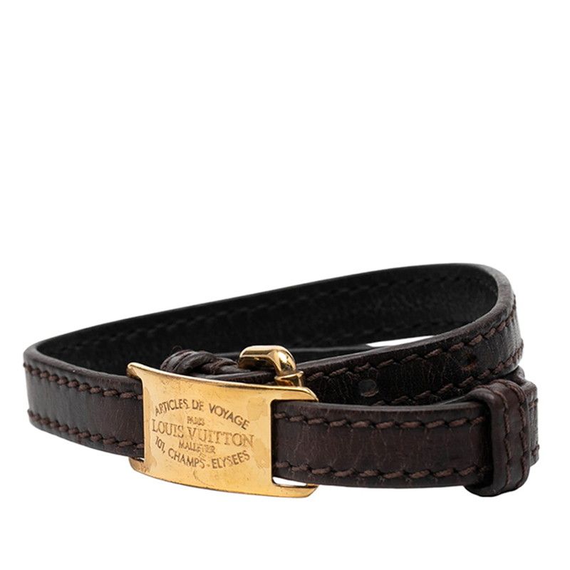 Louis Vuitton Bracelet Sign It Bracelet 2 Rows Brown Leather