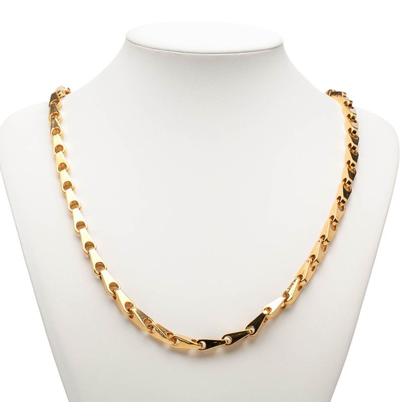 Chanel CC Logo Gold Plated Necklace