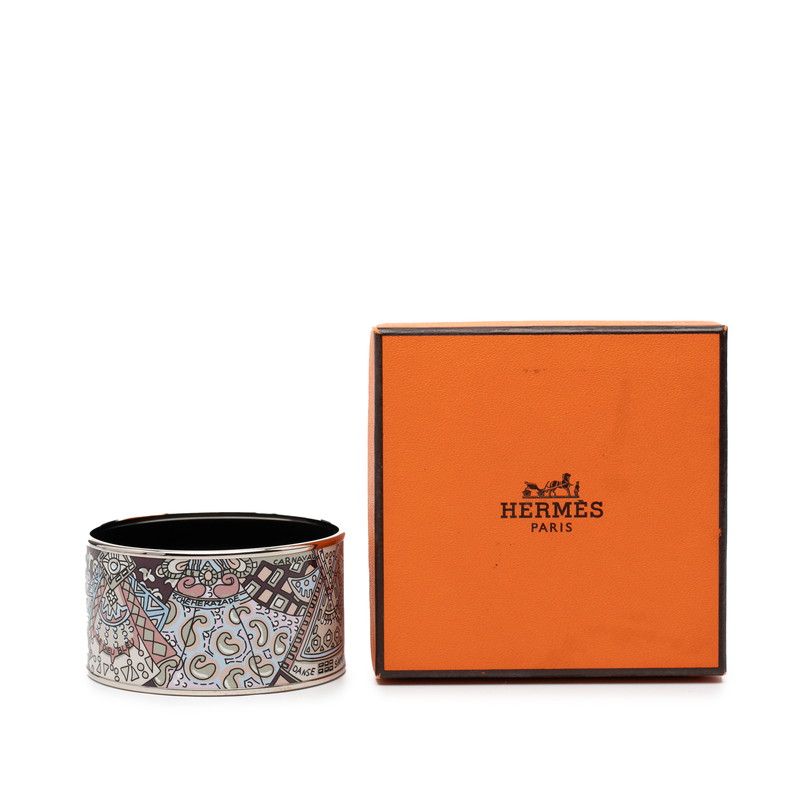 Hermes Enamel TGM Cloisonne Silver Multicolor Metal
