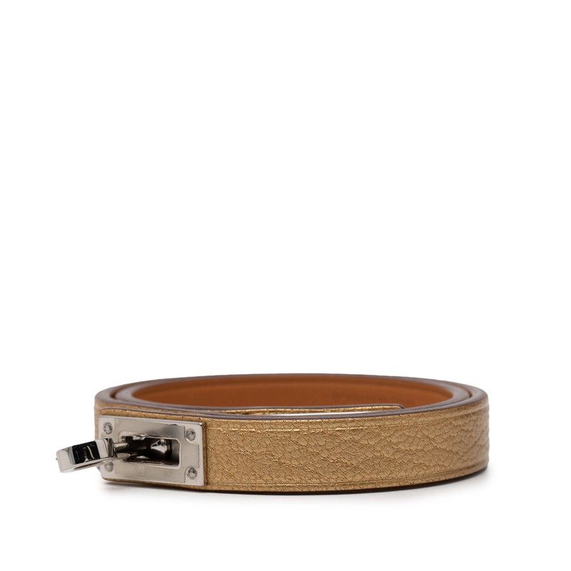Hermes Mini Kelly Double Tour Bracelet Gold Chevre