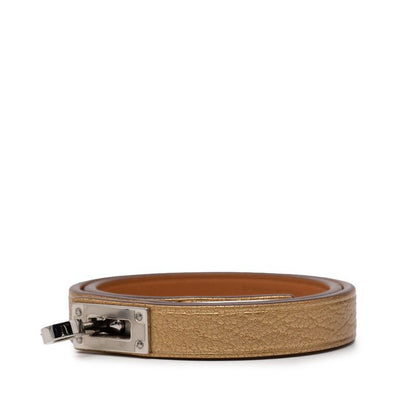Hermes Mini Kelly Double Tour Bracelet Gold Chevre