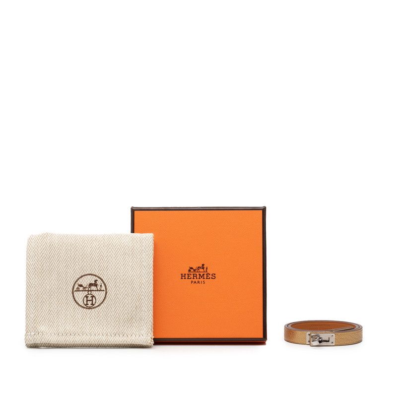 Hermes Mini Kelly Double Tour Bracelet Gold Chevre