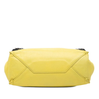 Balenciaga Paper Mini 2-Way Shoulder Bag Yellow Black Leather