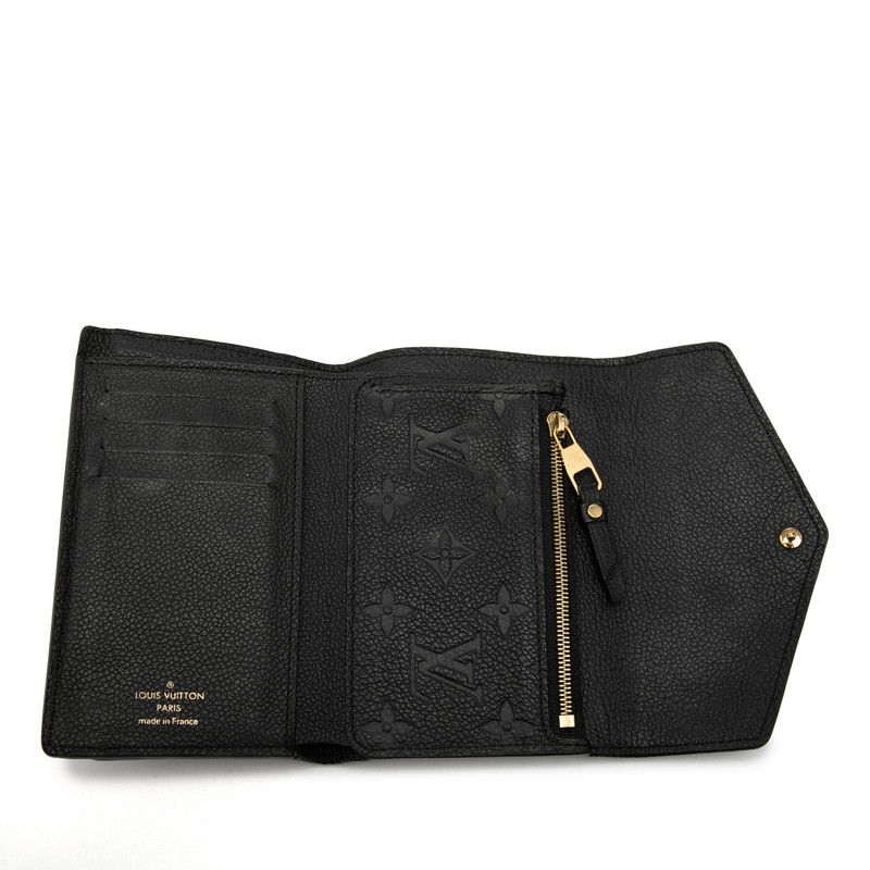 Louis Vuitton Monogram Empreinte Portefeuille Curies Noir Black Leather
