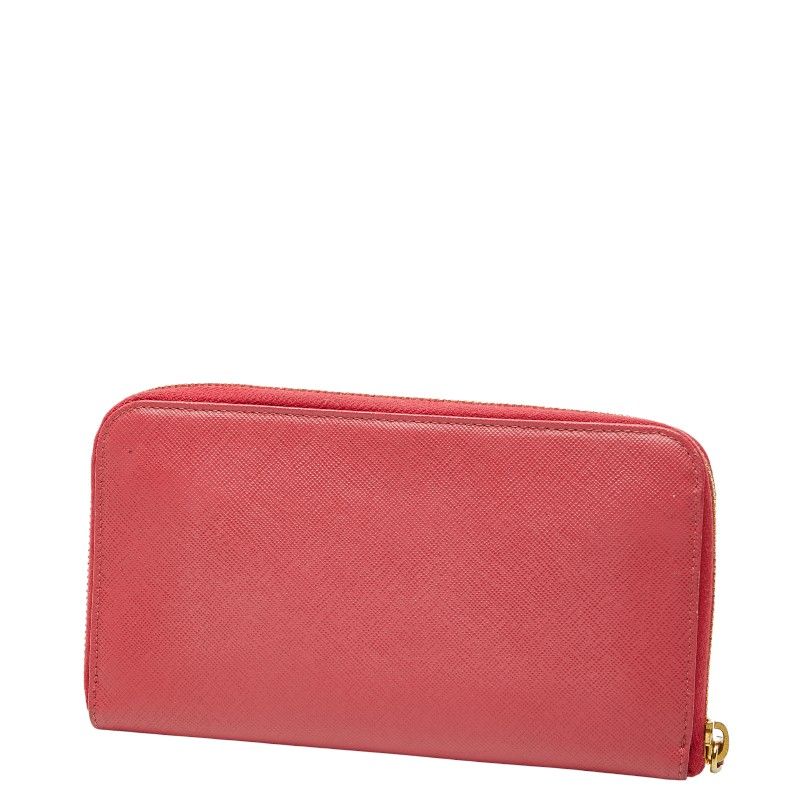Prada Ribbon Zip Around Wallet Pink Sapphire Leather