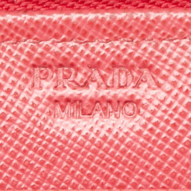 Prada Ribbon Zip Around Wallet Pink Sapphire Leather