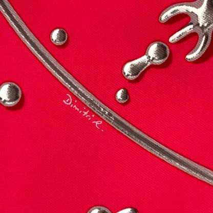 Hermes Scarf Vif Argent Silver Drop 100% Silk Pink