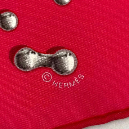 Hermes Scarf Vif Argent Silver Drop 100% Silk Pink
