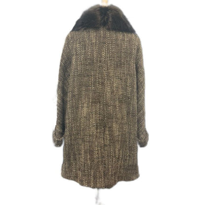Fendi Long Coat Tweed Viscose Brown