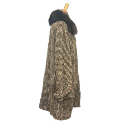 Fendi Long Coat Tweed Viscose Brown