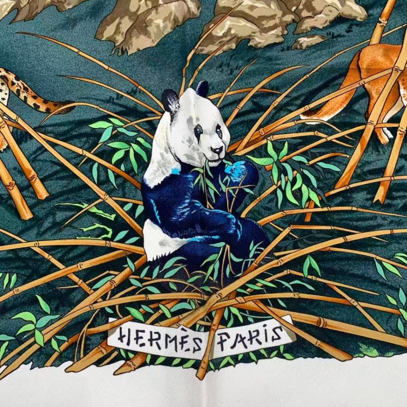 Hermes Carre 90 Sichuan Silk Scarf White