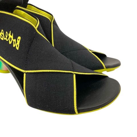 Bottega Veneta Sandals Shoes Jacket Logo Chunky Heel 35.5 Black Yellow