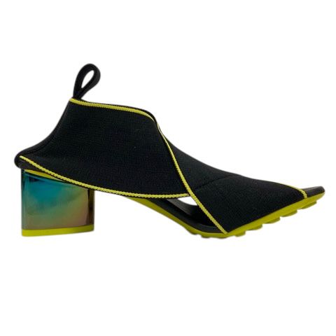 Bottega Veneta Sandals Shoes Jacket Logo Chunky Heel 35.5 Black Yellow