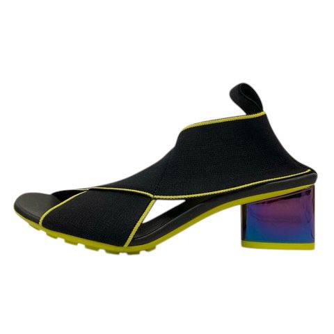 Bottega Veneta Sandals Shoes Jacket Logo Chunky Heel 35.5 Black Yellow